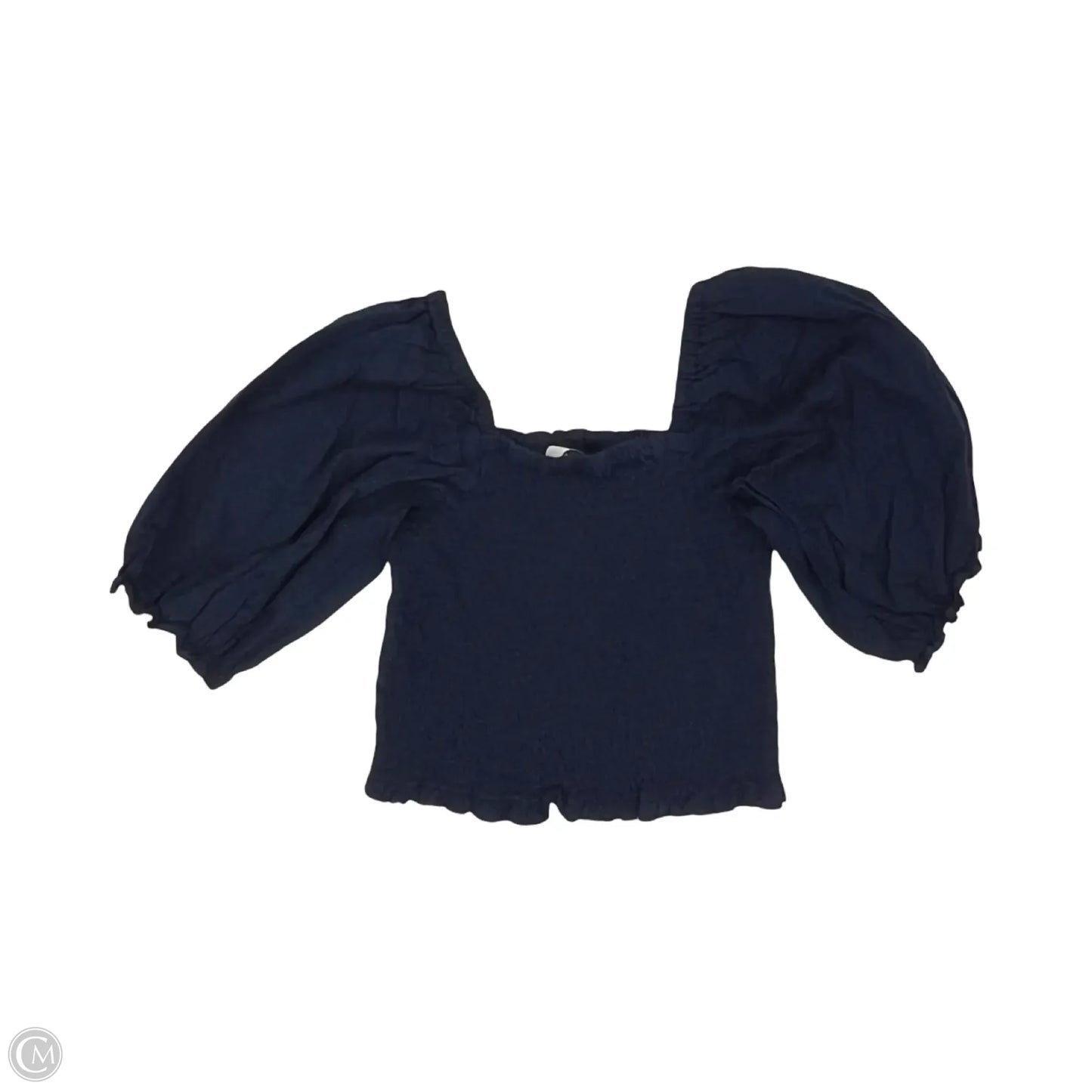Blouse Short Sleeve By Loft In Navy, Size: S