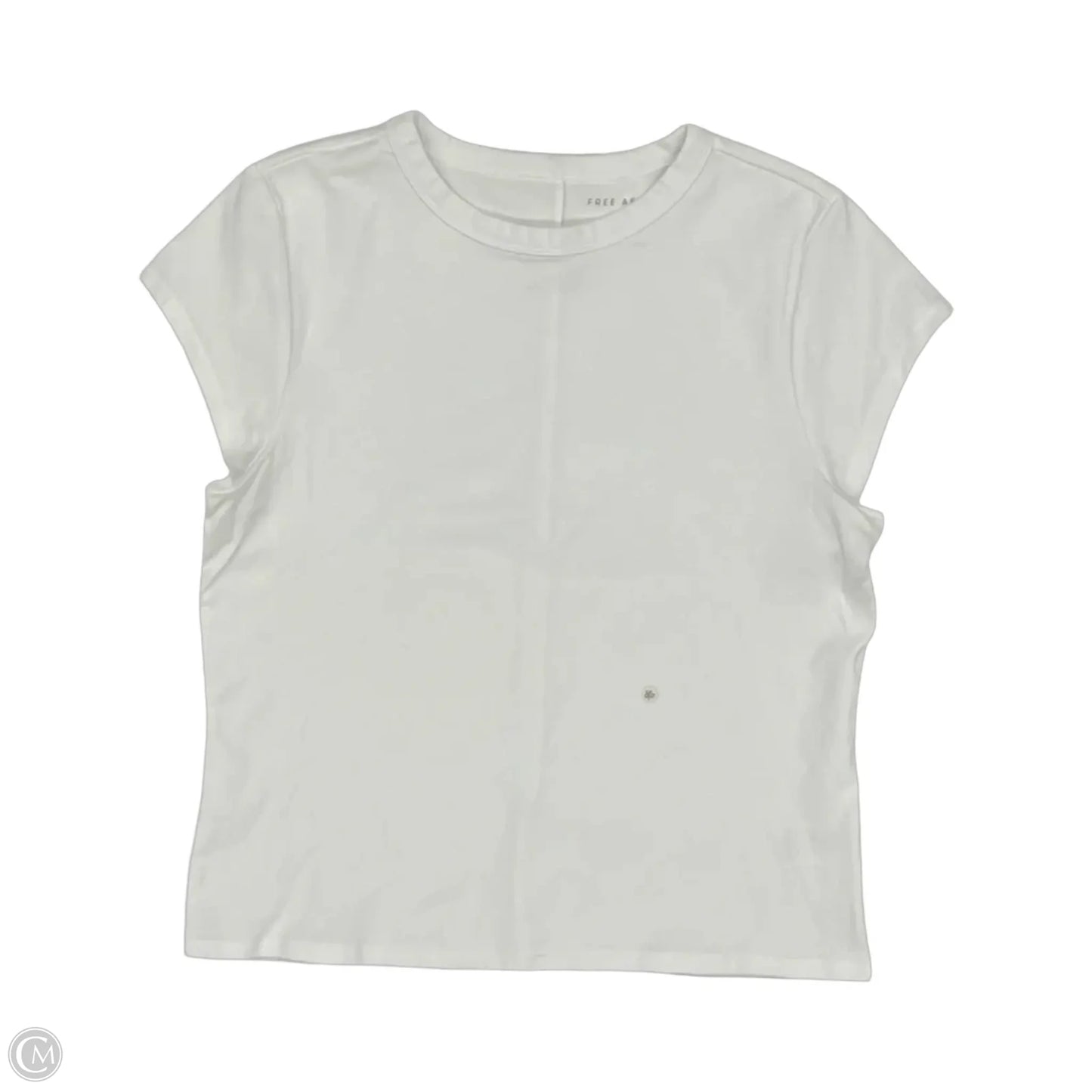 Top Short Sleeve By Free Assembly In White, Size: L