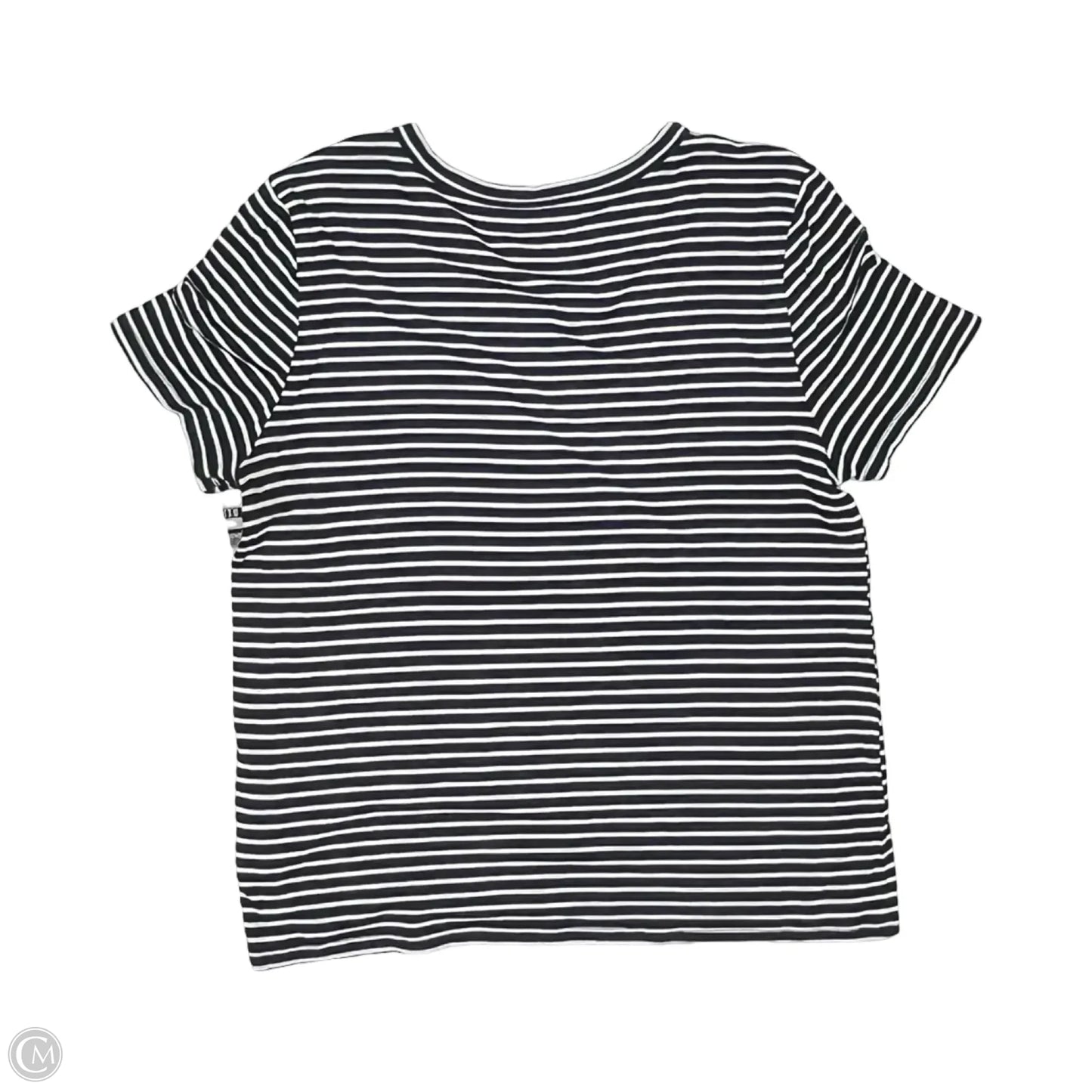 Top Short Sleeve By Lucky Brand In Blue & Cream, Size: S