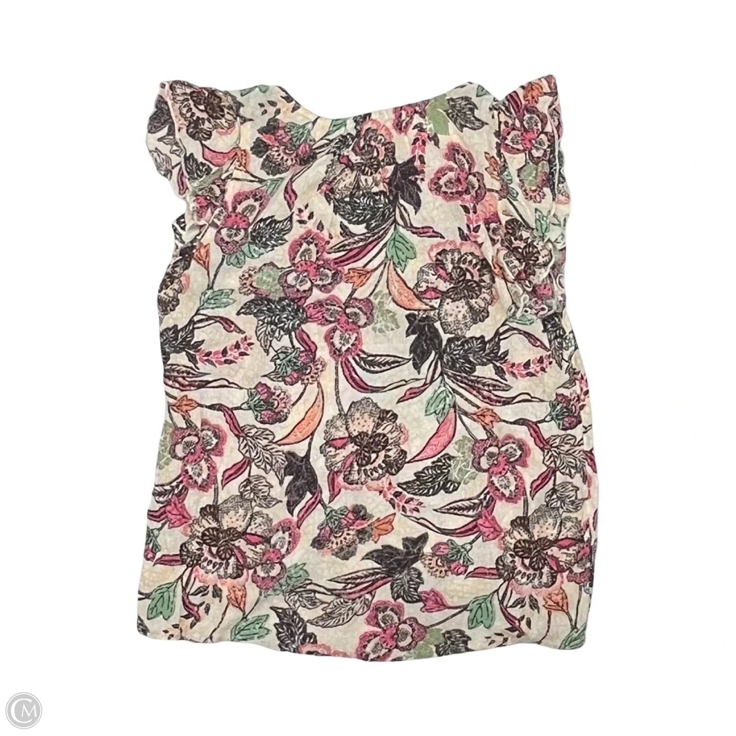 Blouse Short Sleeve By Old Navy In Floral Print, Size: Xs