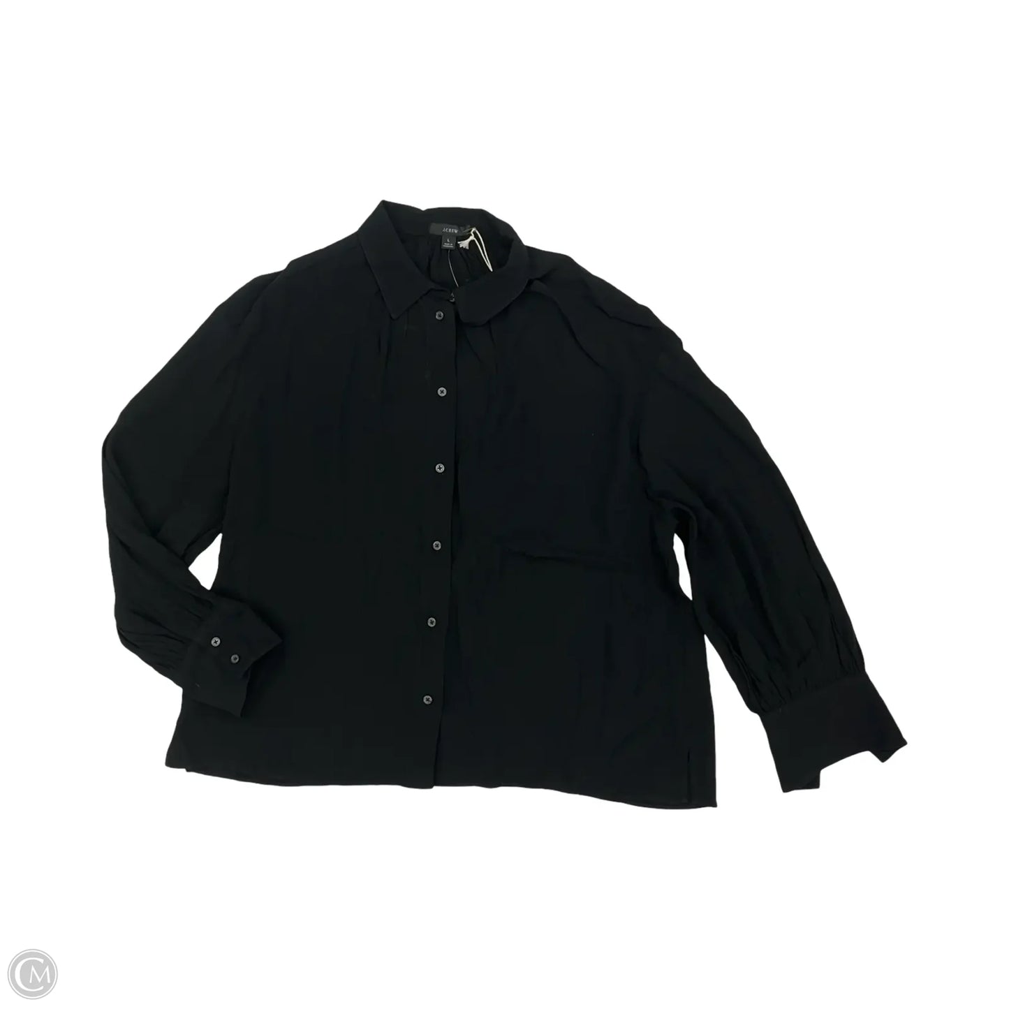 Blouse Long Sleeve By J. Crew In Black, Size: L