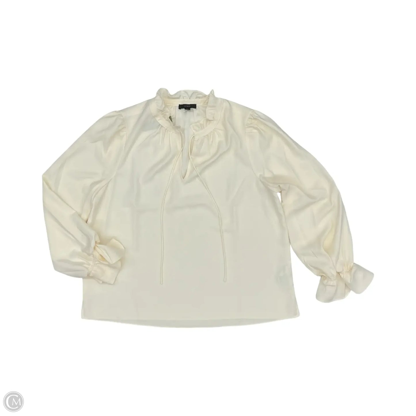 Blouse Long Sleeve By J. Crew In Cream, Size: L