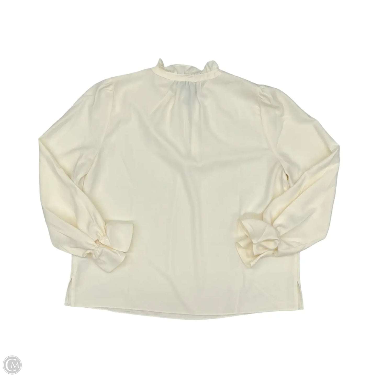 Blouse Long Sleeve By J. Crew In Cream, Size: L