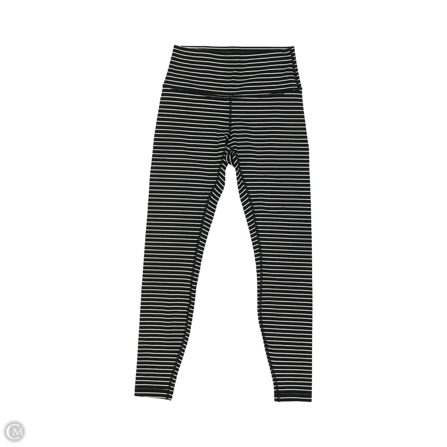 Athletic Leggings By Lululemon In Black & White, Size: M