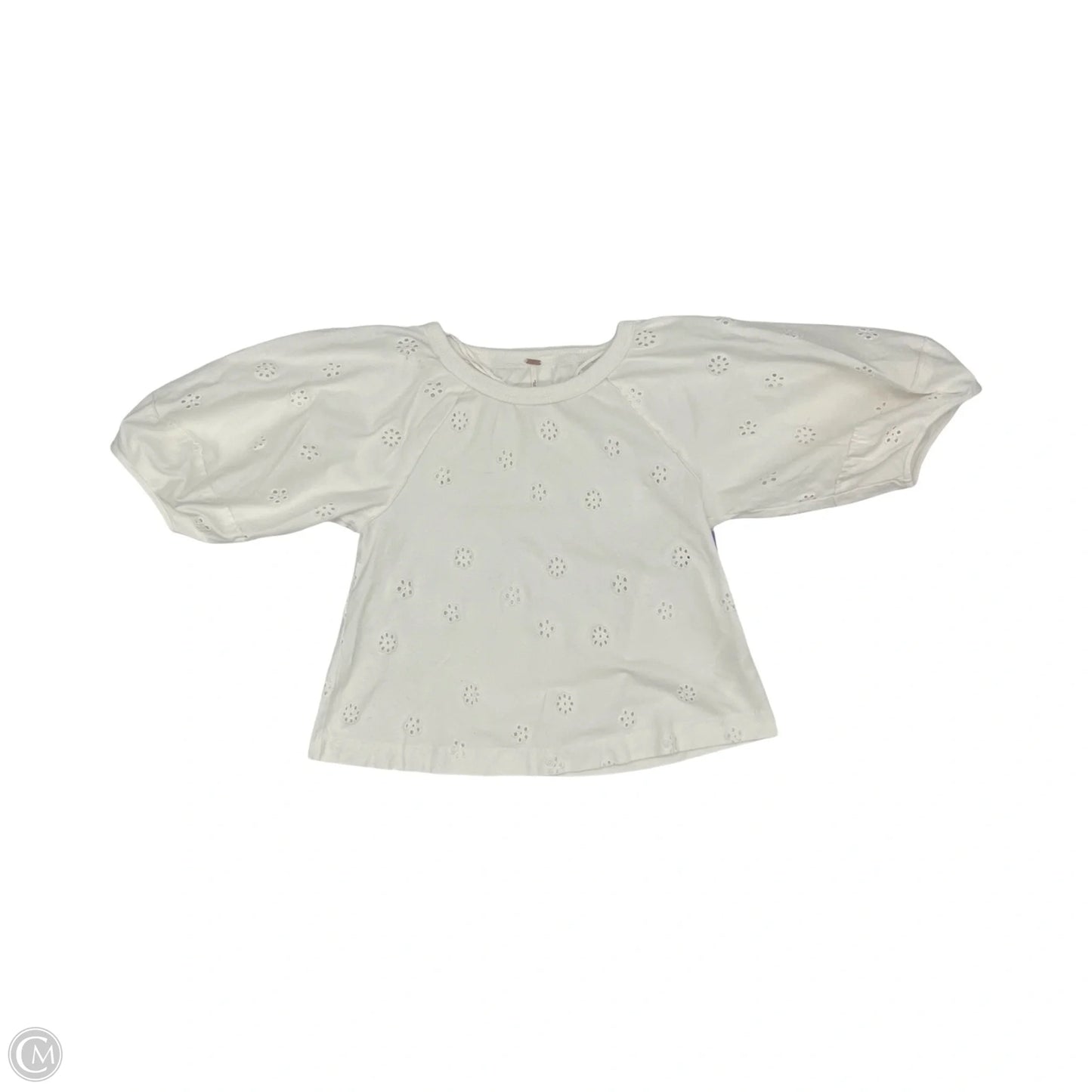 Blouse Short Sleeve By Free People In Cream, Size: Xs