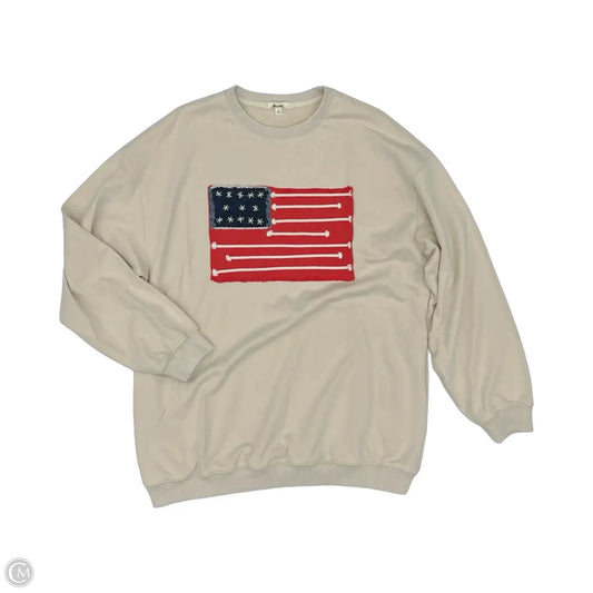 Sweatshirt Crewneck By Clothes Mentor In Tan, Size: S