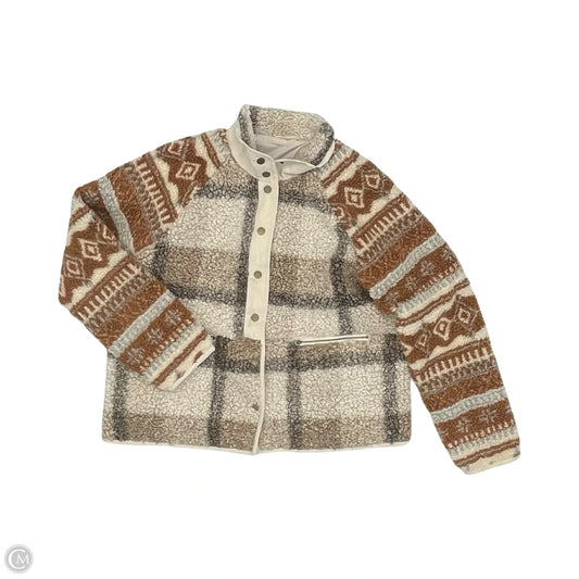 Jacket Faux Fur & Sherpa By Mystree In Brown & Tan, Size: M