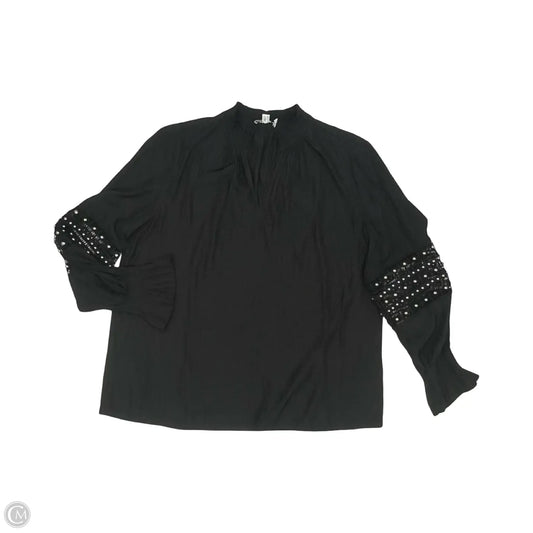 Blouse Long Sleeve By Chicos In Black, Size: L