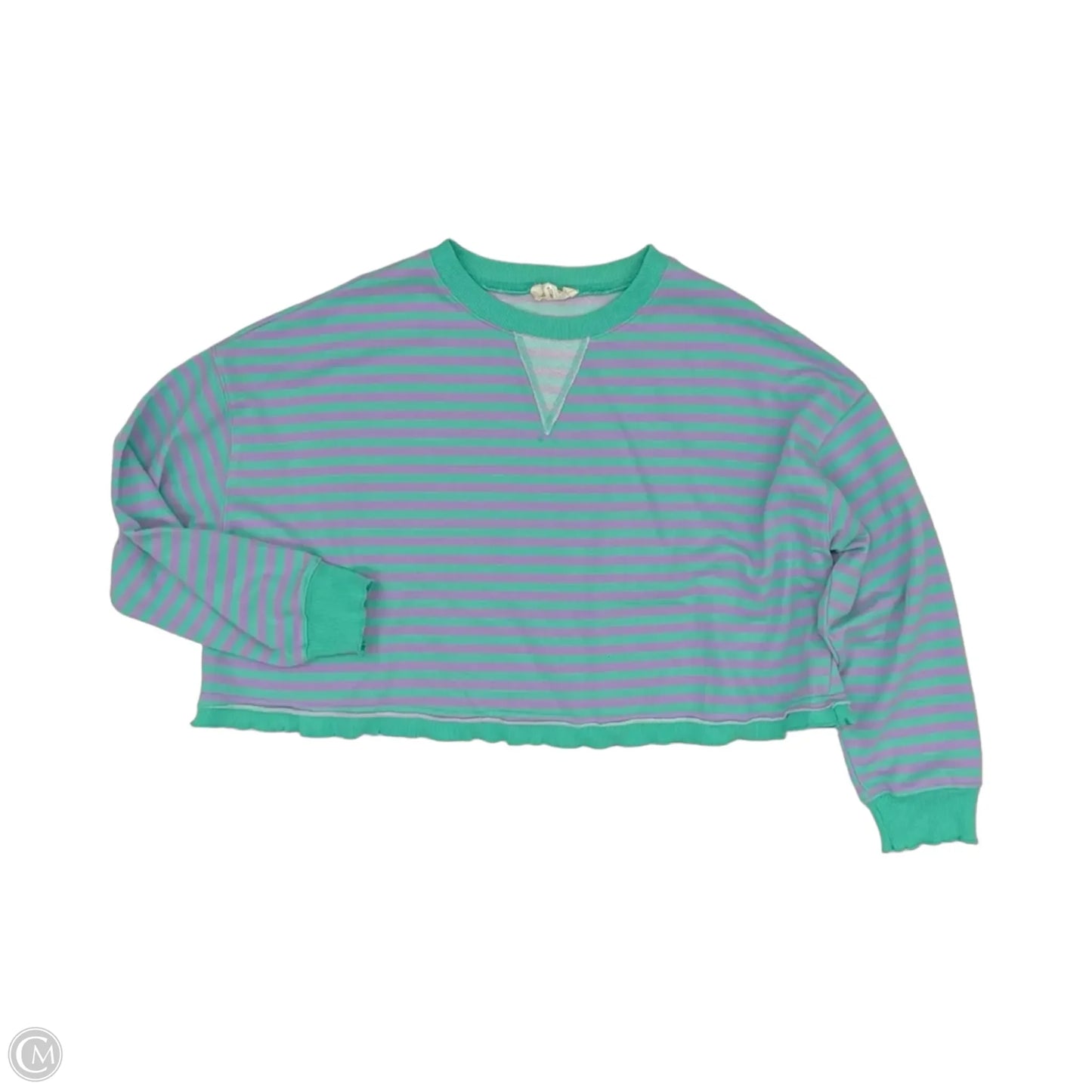 Sweatshirt Crewneck By Peach Love Cream California In Green & Purple, Size: M