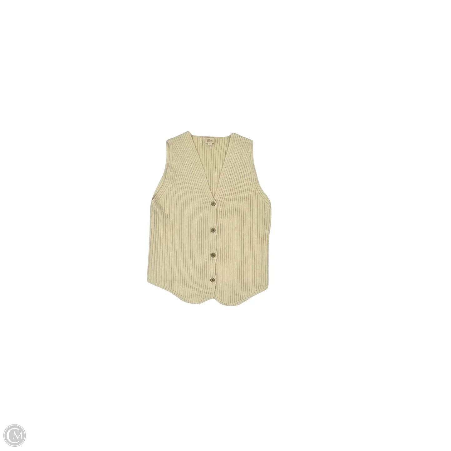 Vest Sweater By Elan In Cream, Size: L