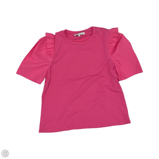 Blouse Short Sleeve By English Factory In Pink, Size: M