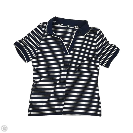 Top Short Sleeve By Lands End In Blue & Cream, Size: M