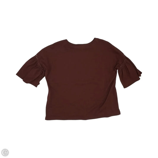 Blouse Short Sleeve By Lc Lauren Conrad In Brown, Size: L