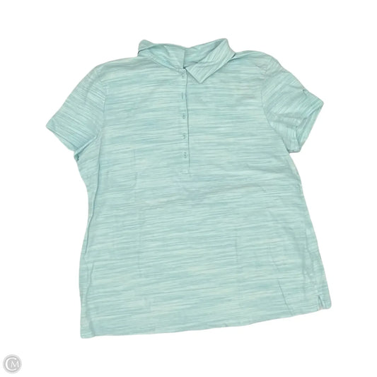 Top Short Sleeve By Croft And Barrow In Blue, Size: L
