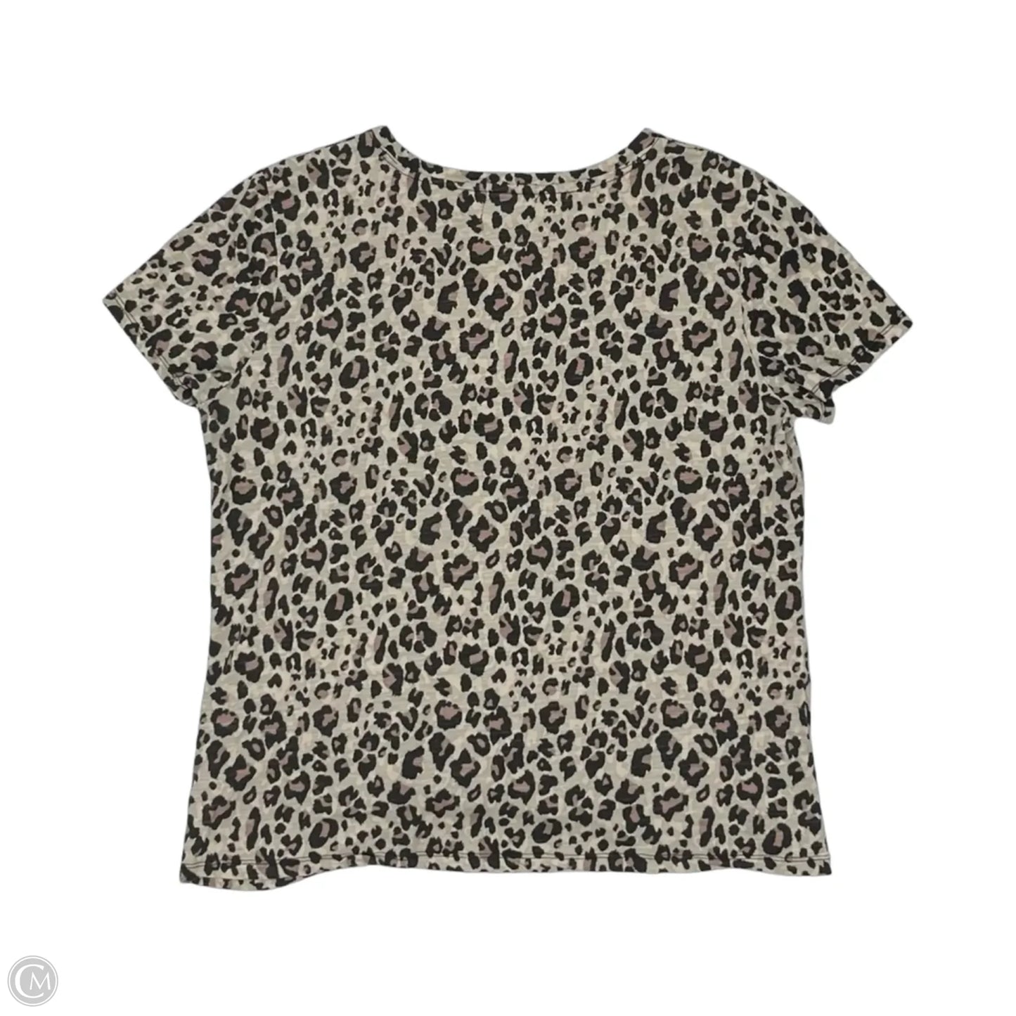 Top Short Sleeve By Maurices In Leopard Print, Size: L