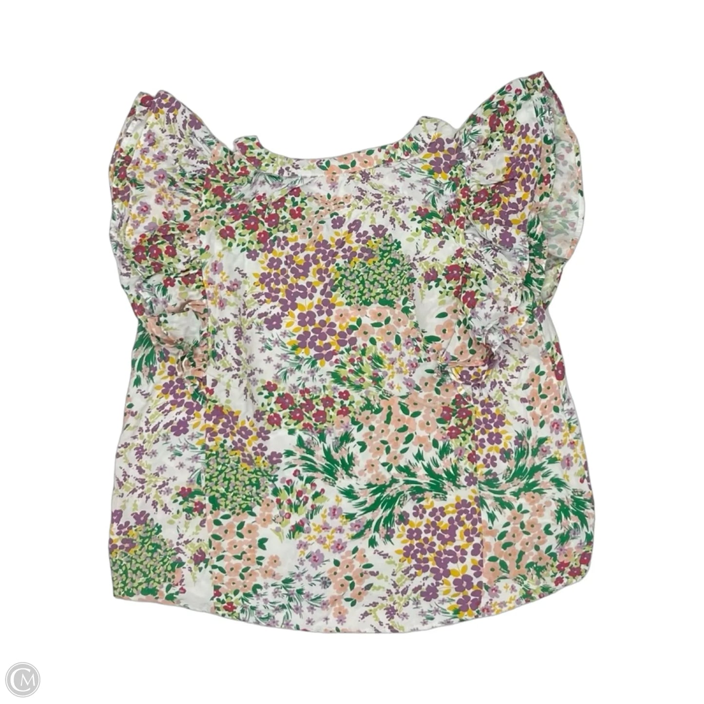 Blouse Short Sleeve By Maurices In Floral Print, Size: Xl