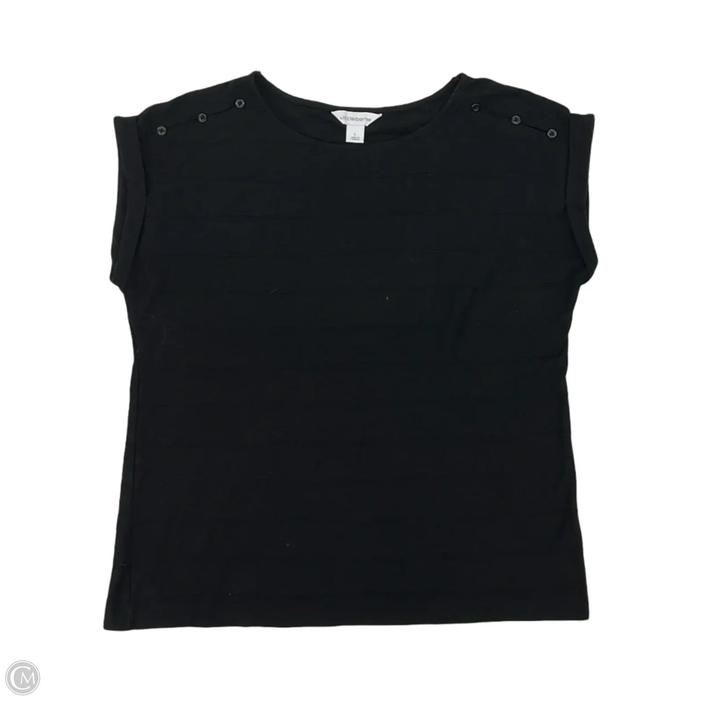 Top Short Sleeve By Liz Claiborne In Black, Size: L