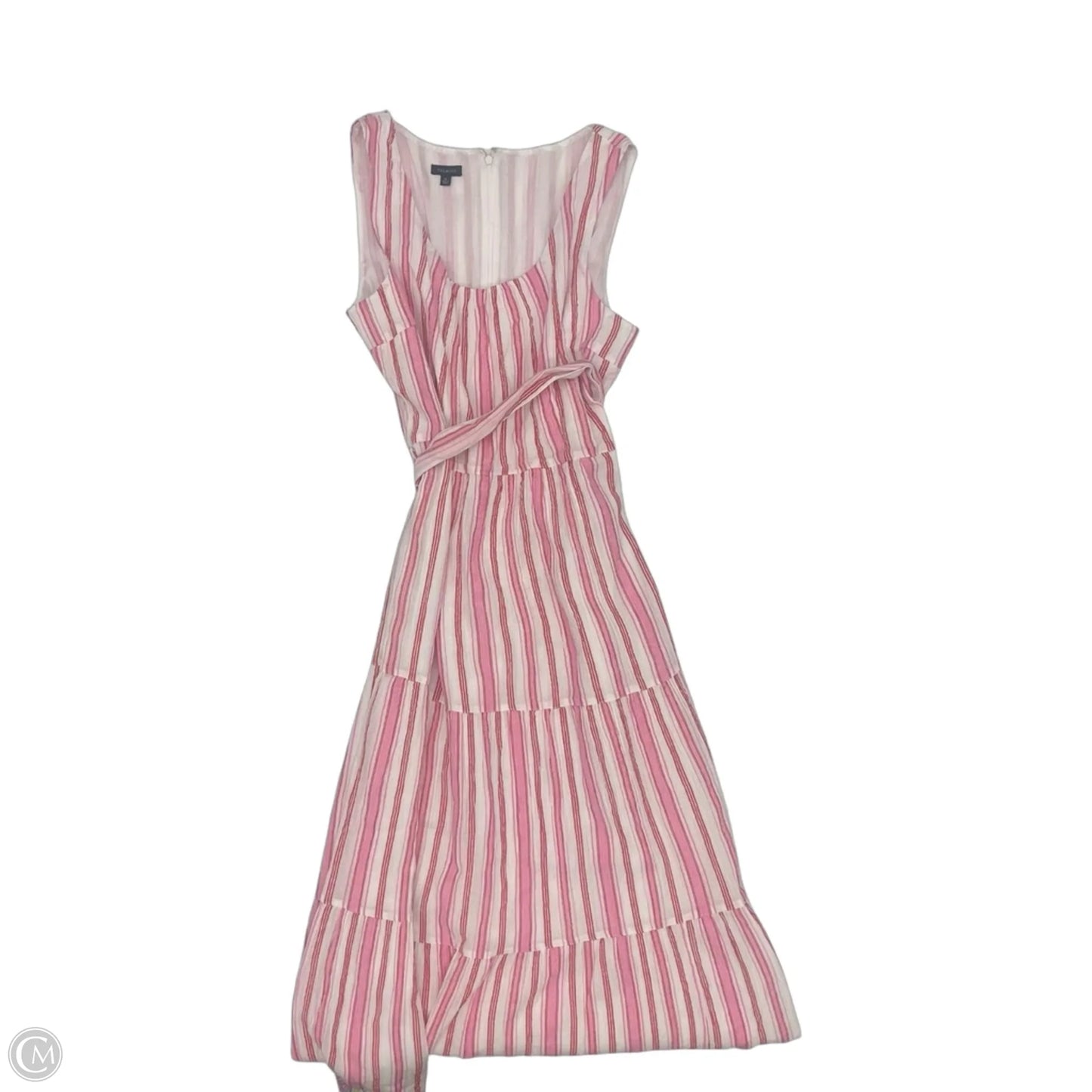 Dress Party Midi By Talbots In Pink & White, Size: 12
