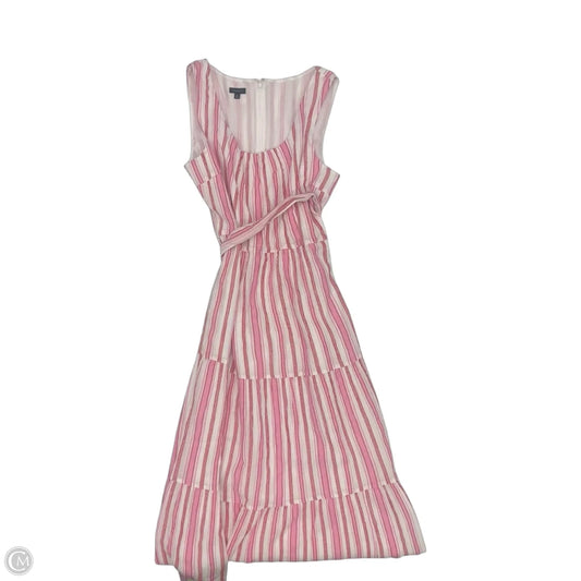 Dress Party Midi By Talbots In Pink & White, Size: 12