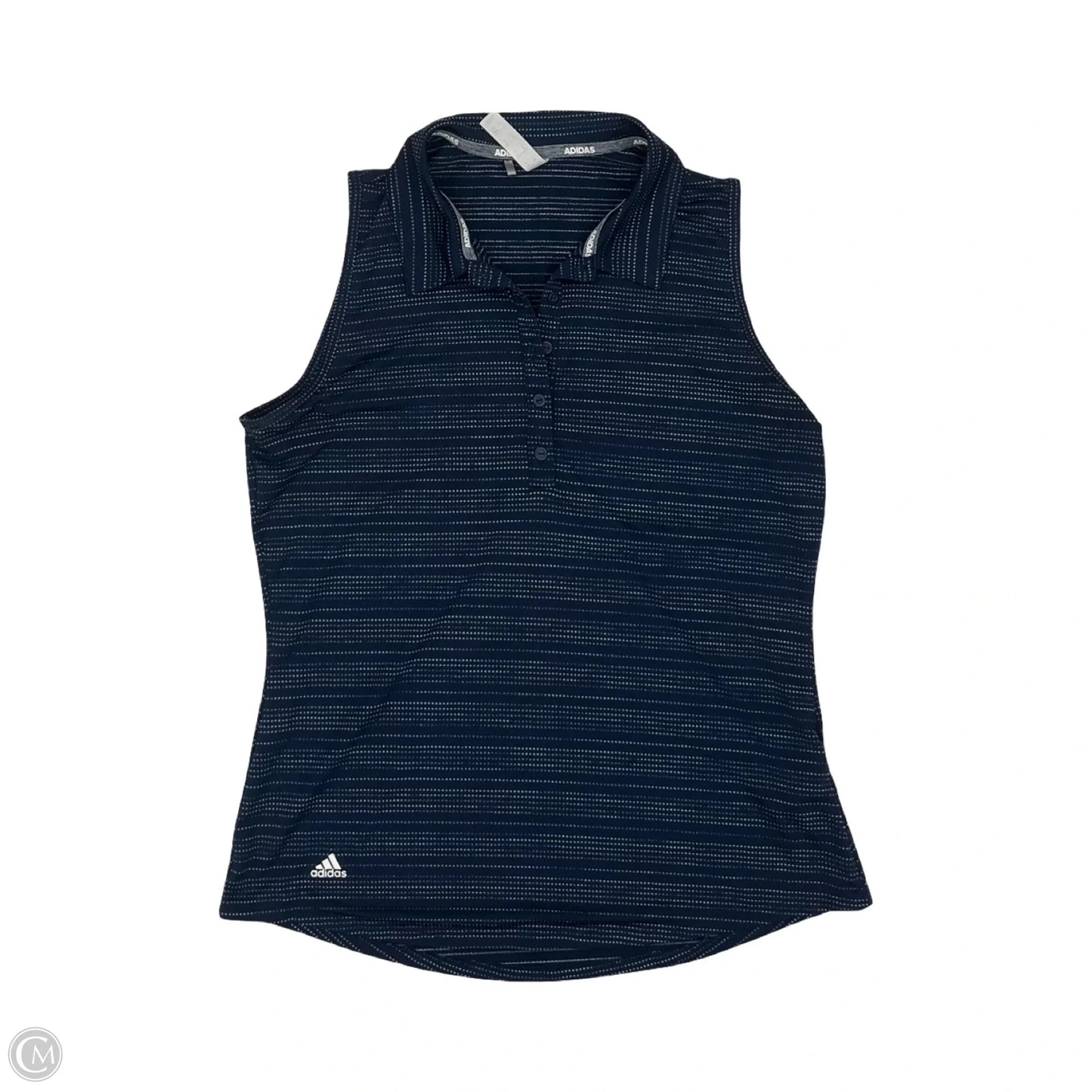 Athletic Tank Top By Adidas In Blue & White, Size: M