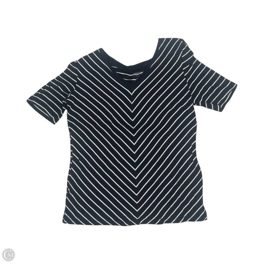 Top Short Sleeve By Talbots In Blue & Cream, Size: Sp