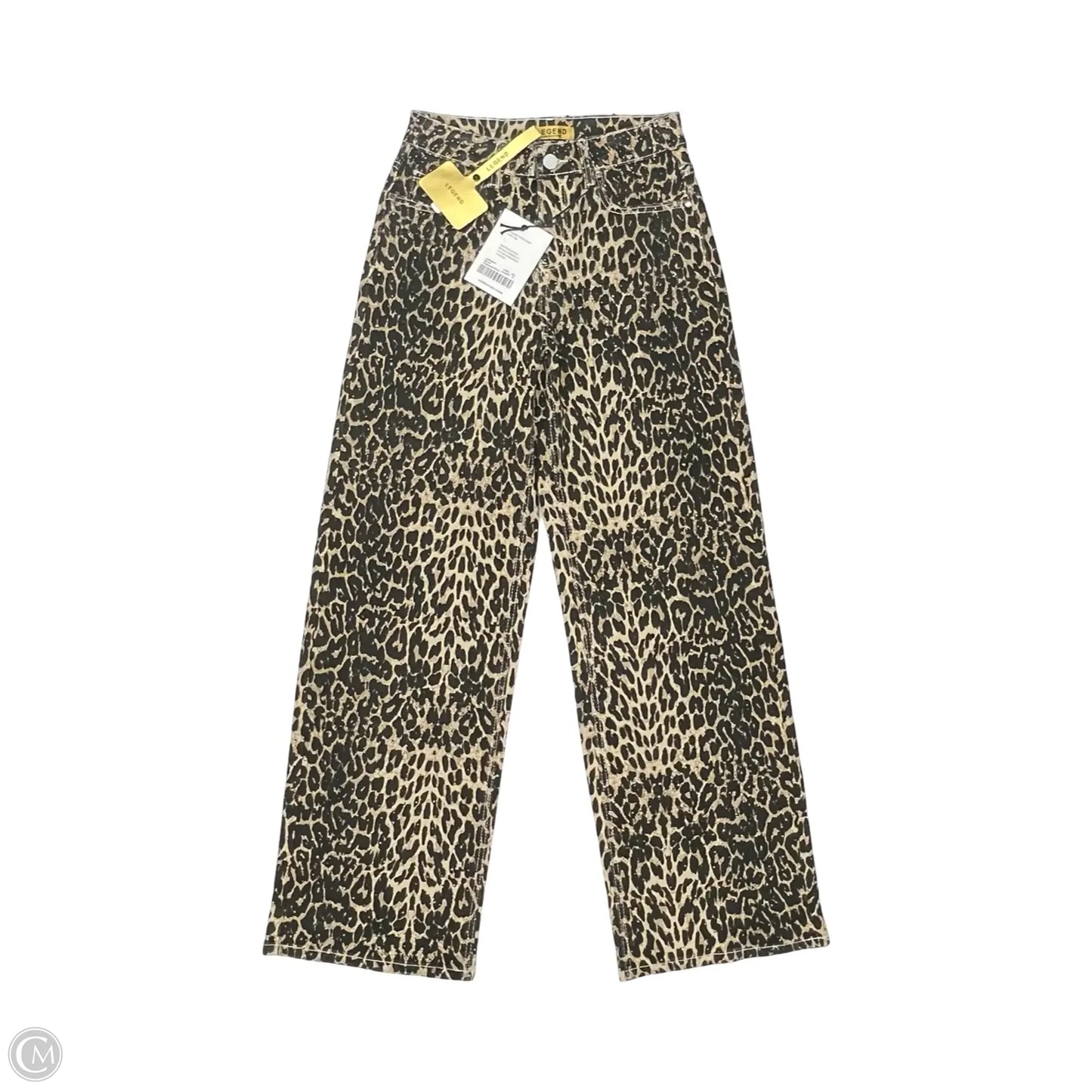 Jeans Wide Leg By Legend In Leopard Print, Size: M