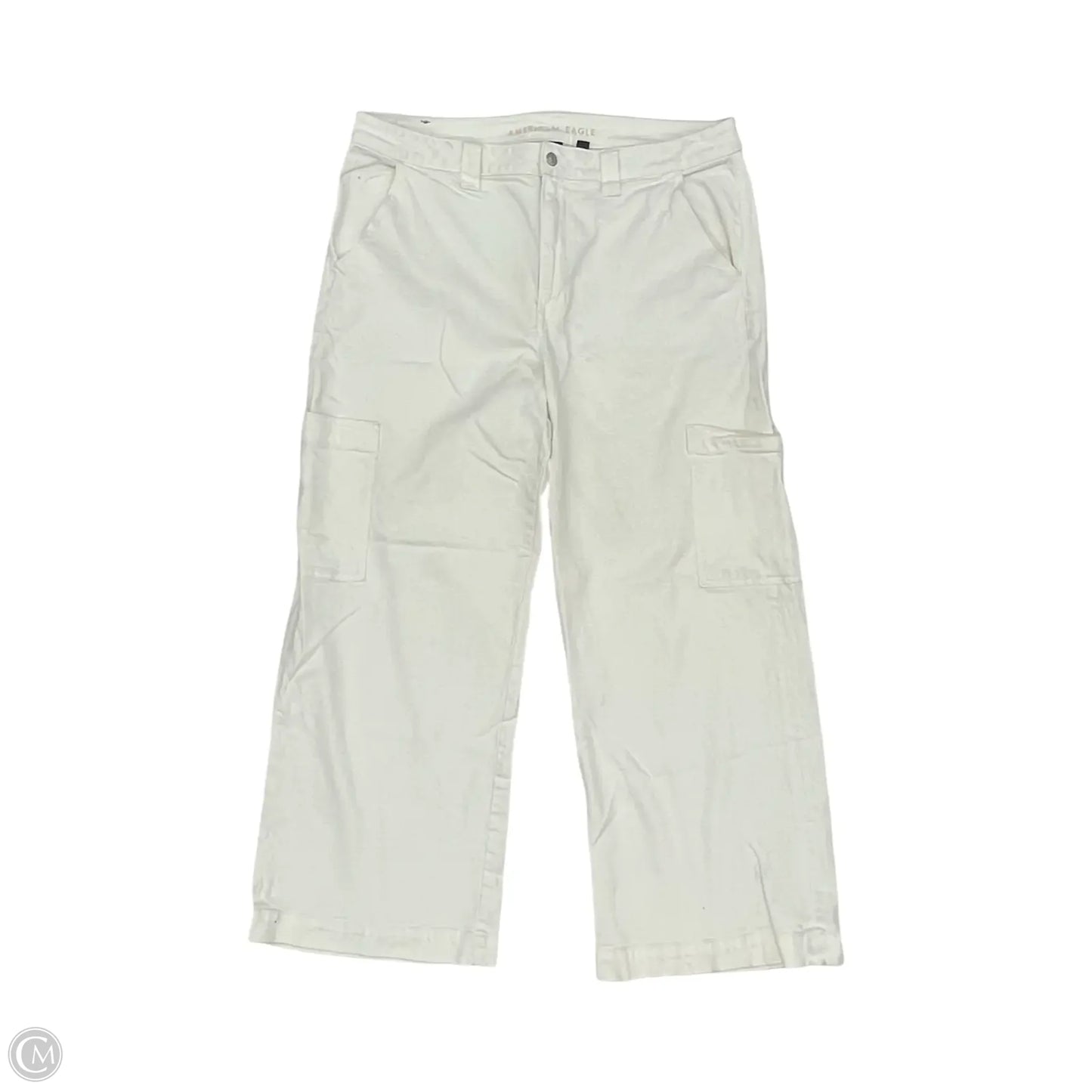 Jeans Wide Leg By American Eagle In White Denim, Size: 18