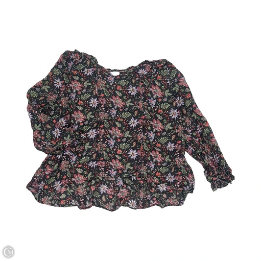 Blouse Long Sleeve By Loft In Floral Print, Size: Xl
