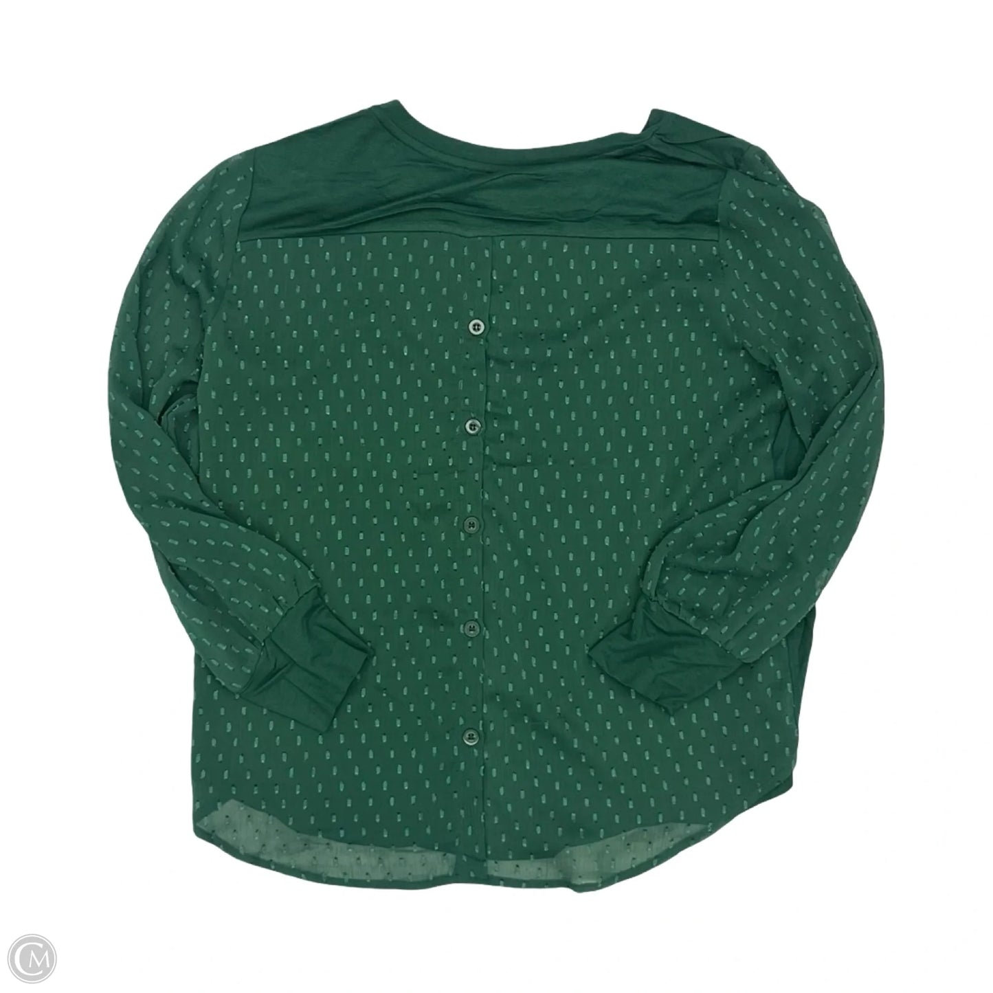 Blouse Long Sleeve By Skies Are Blue In Green, Size: Mp