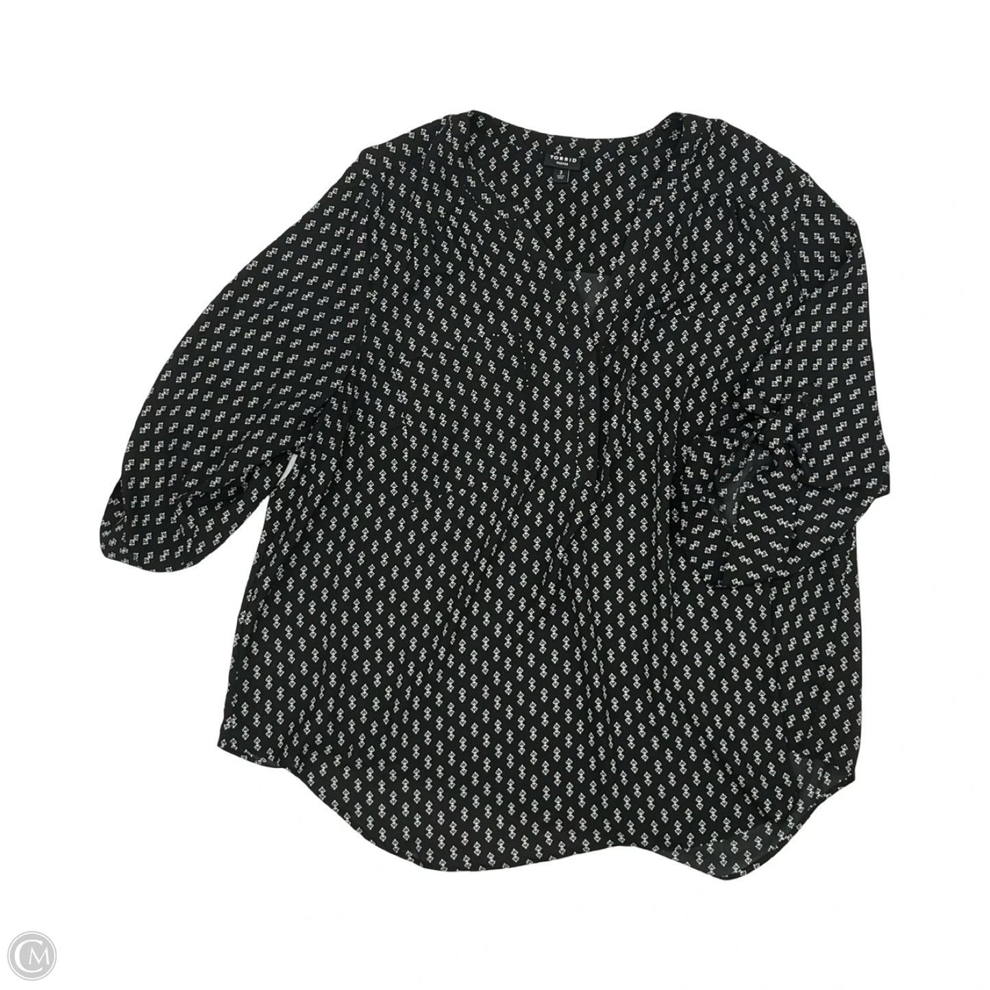 Blouse 3/4 Sleeve By Torrid In Black, Size: 3x