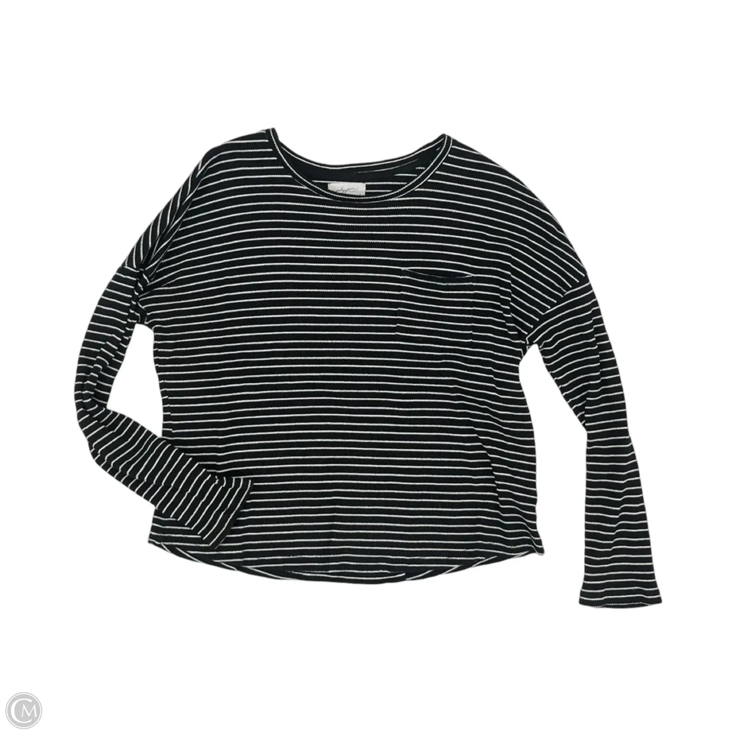 Top Long Sleeve By Carly Jean In Black & Cream, Size: M