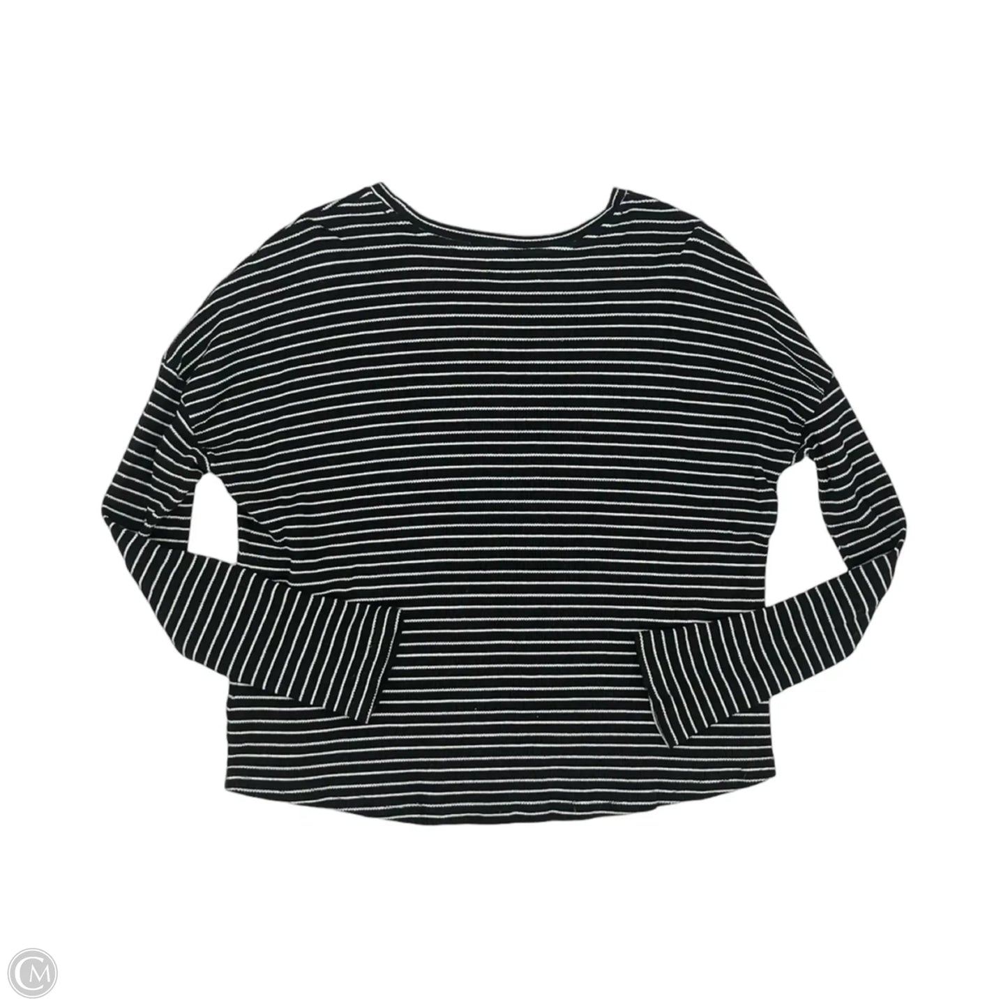 Top Long Sleeve By Carly Jean In Black & Cream, Size: M