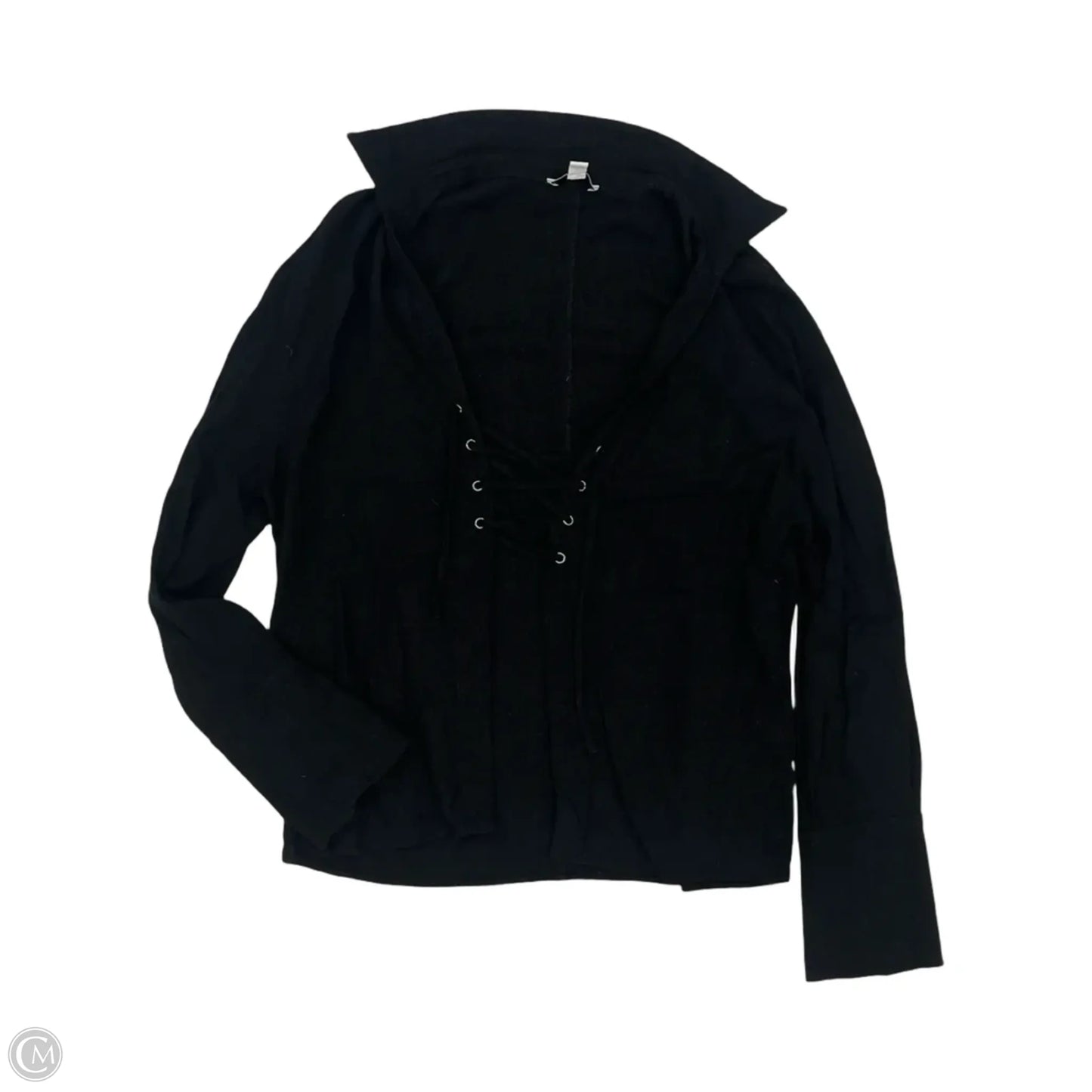 Blouse Long Sleeve By Topshop In Black, Size: M