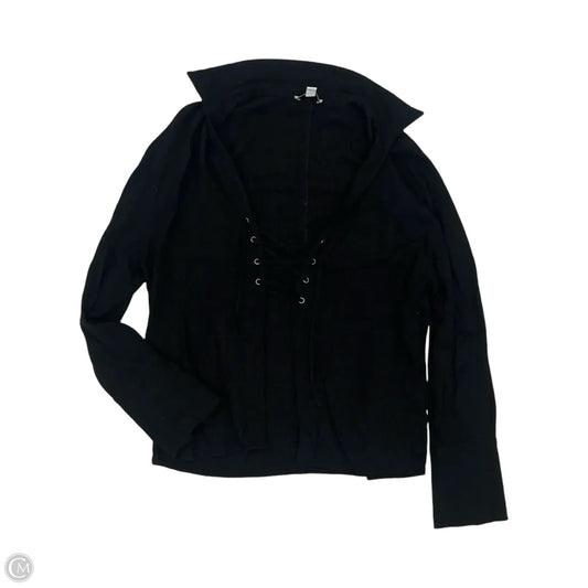 Blouse Long Sleeve By Topshop In Black, Size: M