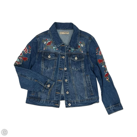Jacket Denim By Clothes Mentor In Multi-colored, Size: L