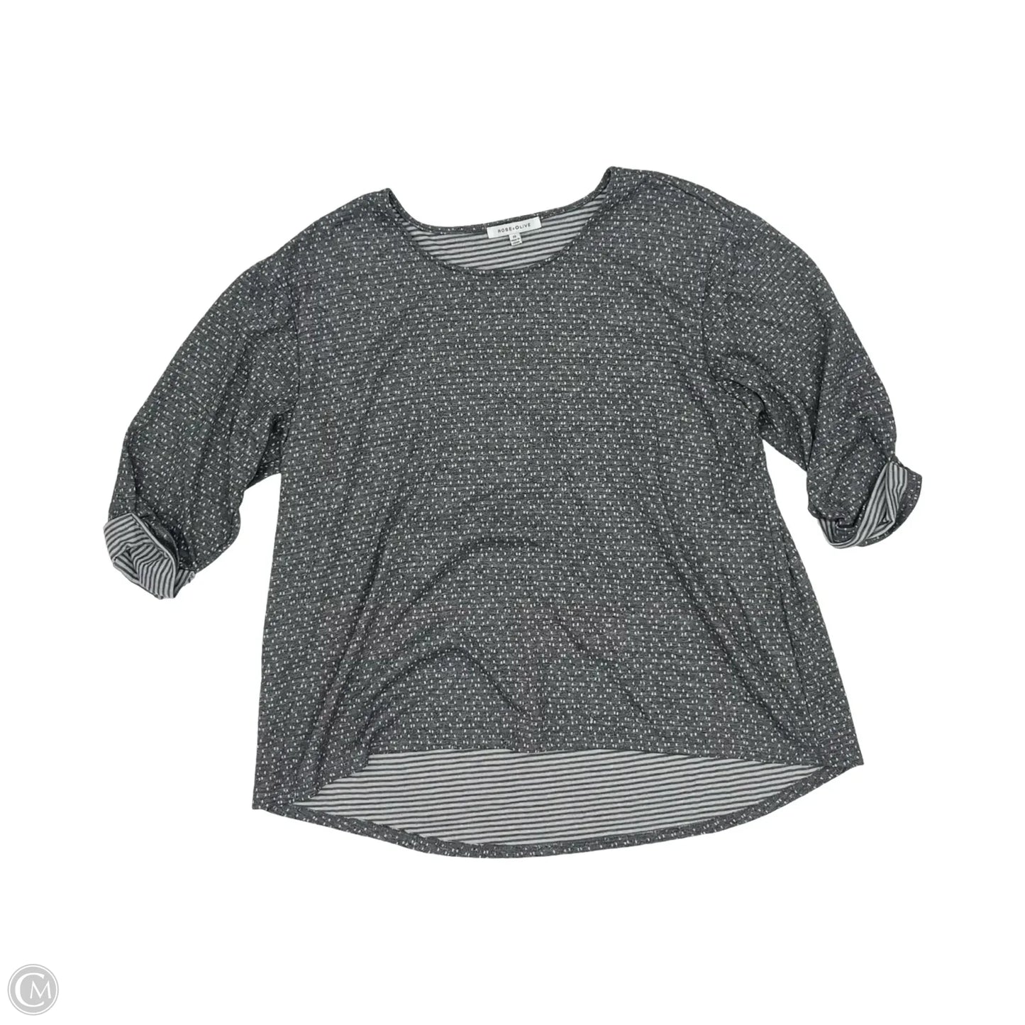 Top 3/4 Sleeve By Rose And Olive In Grey, Size: 2x