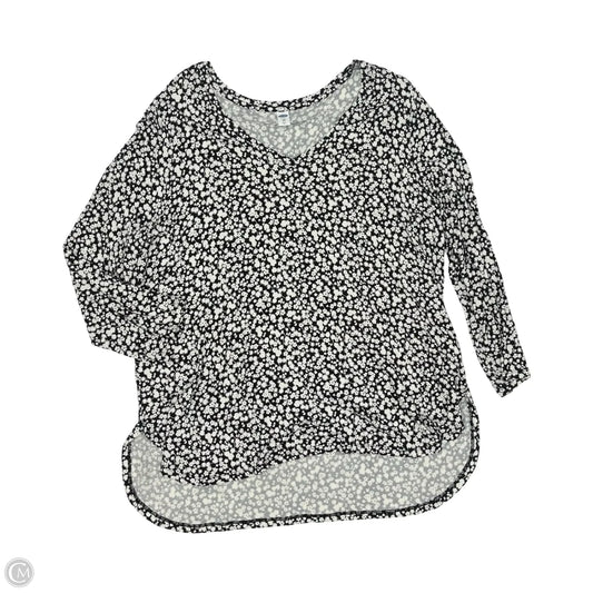 Top Long Sleeve By Old Navy In Black & Cream, Size: Xxl