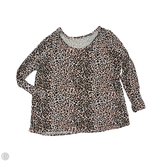 Top Long Sleeve By Maurices In Leopard Print, Size: 2x