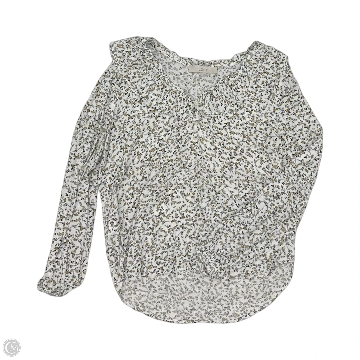 Blouse Long Sleeve By Loft In Floral Print, Size: S