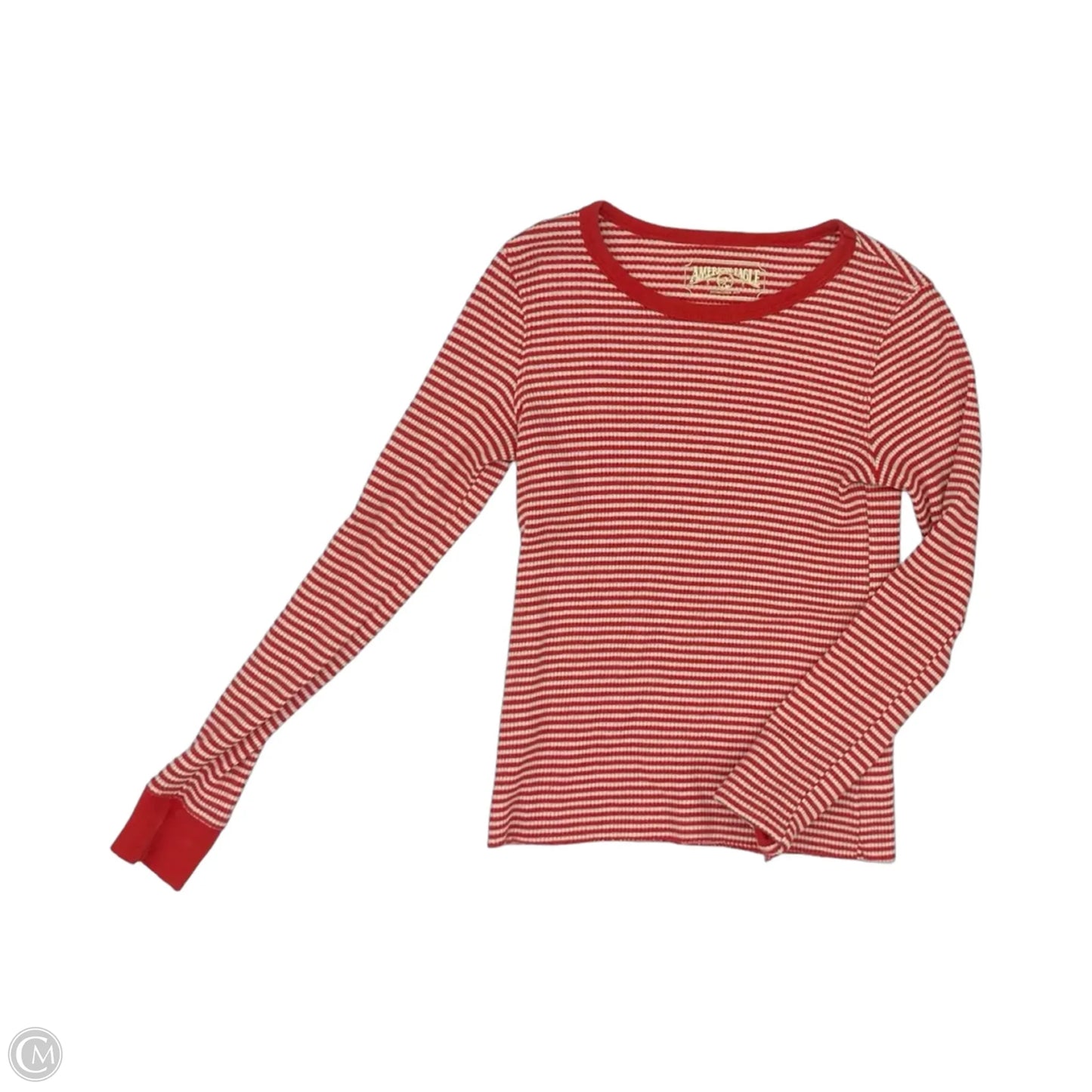 Top Long Sleeve By American Eagle In Red & White, Size: Xs