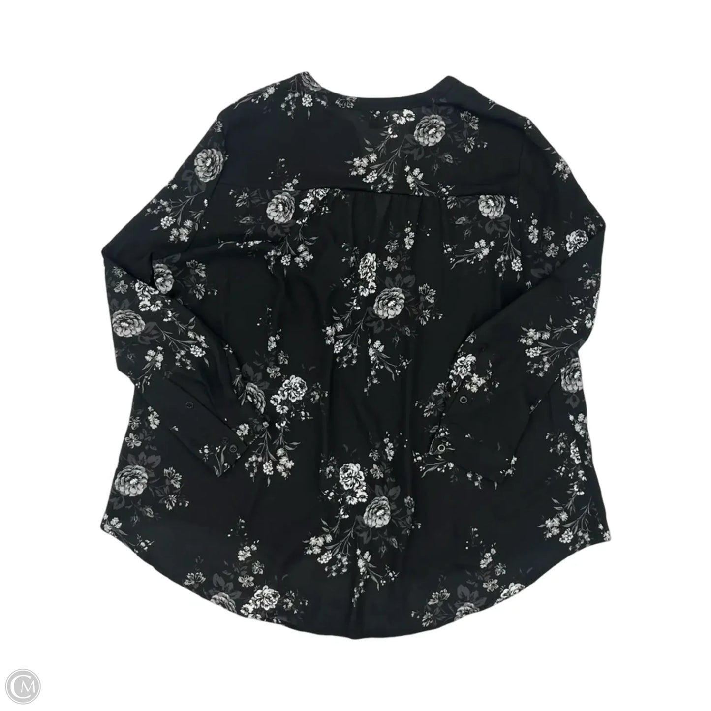 Blouse Long Sleeve By Torrid In Black & Grey, Size: 2x