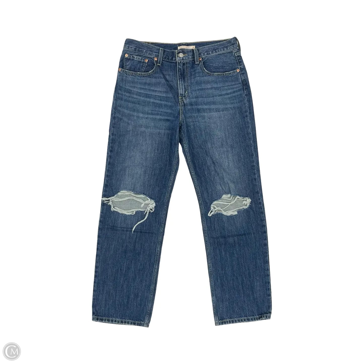 Jeans Straight By Levis In Blue Denim, Size: 10