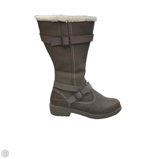 Boots Mid-calf Flats By Clothes Mentor In Brown, Size: 9