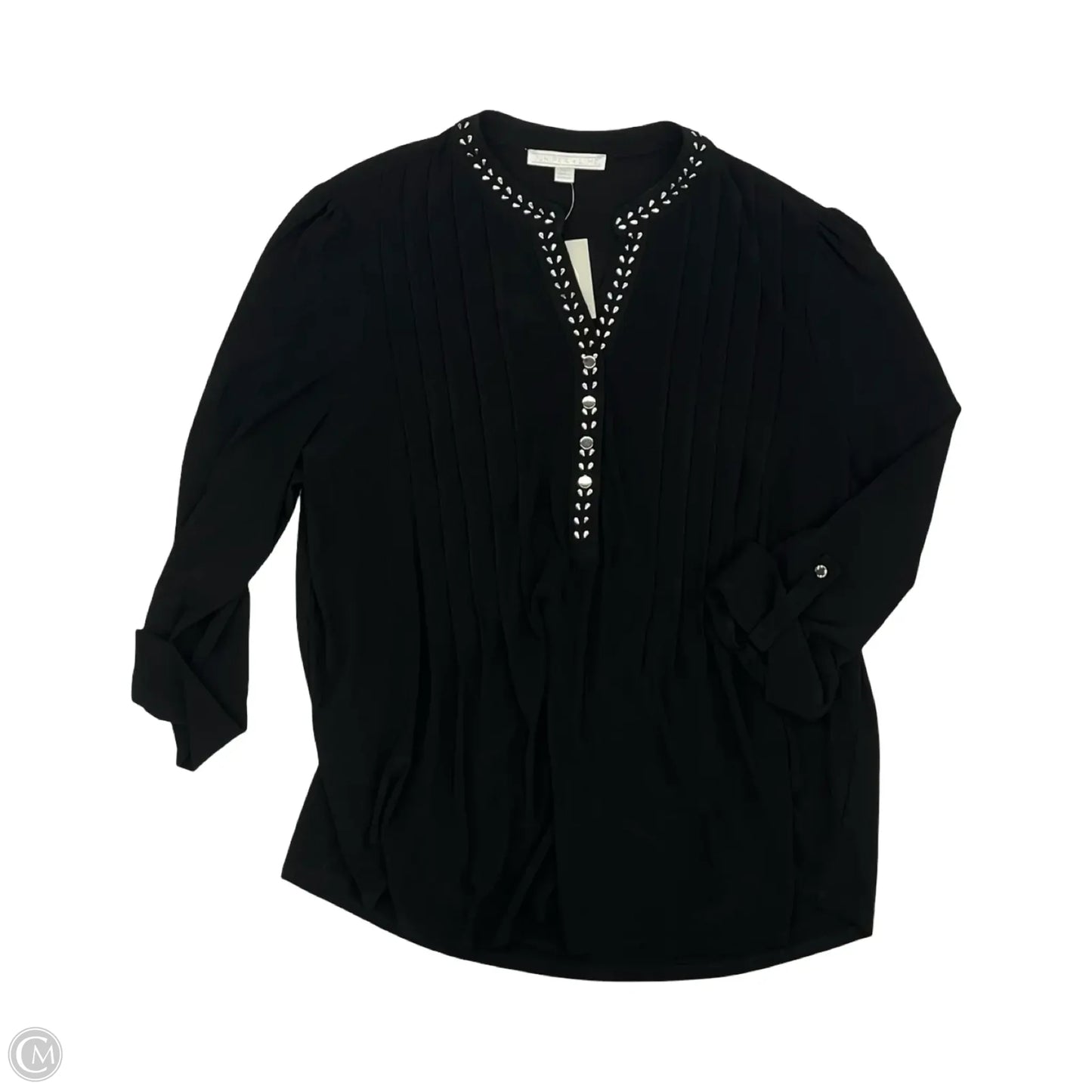 Blouse Long Sleeve By Clothes Mentor In Black, Size: Xl