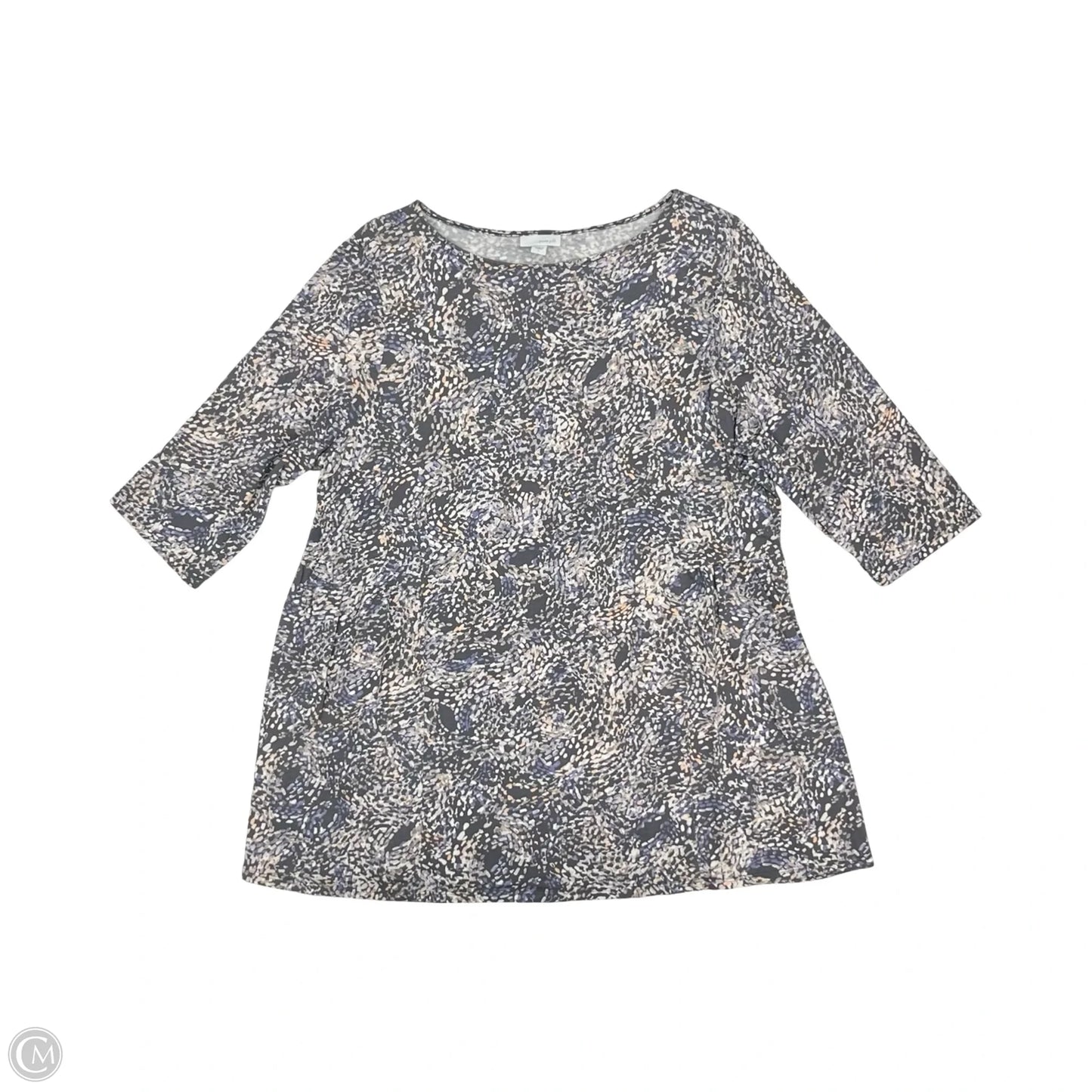 Top 3/4 Sleeve By Pure Jill In Grey & Purple, Size: L