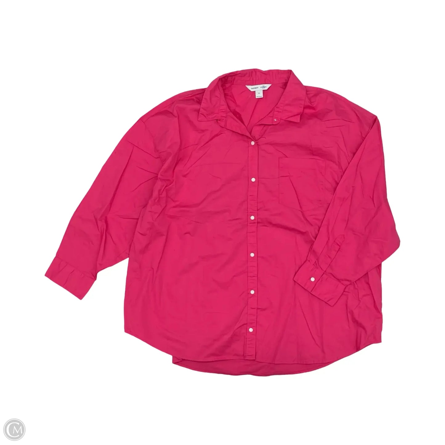 Blouse Long Sleeve By Old Navy In Pink, Size: Xl