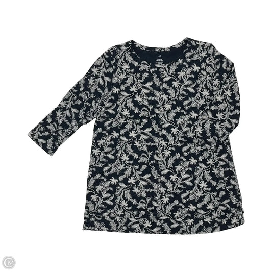 Top 3/4 Sleeve By J. Jill In Blue & Cream, Size: L
