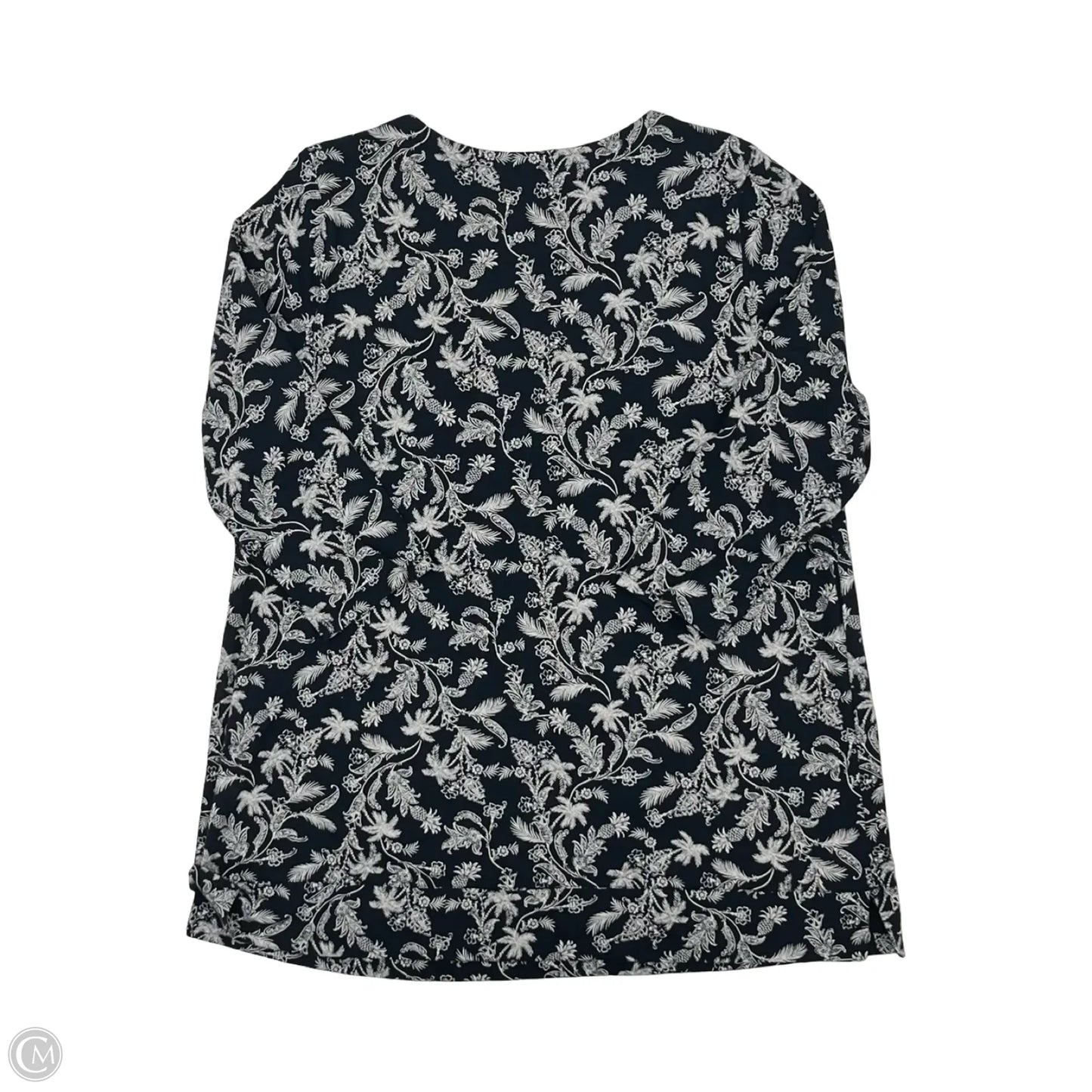 Top 3/4 Sleeve By J. Jill In Blue & Cream, Size: L