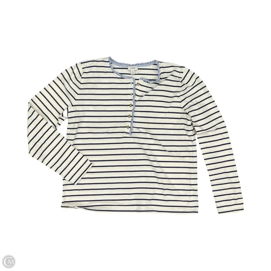 Top Long Sleeve By J. Crew In Blue & Cream, Size: M
