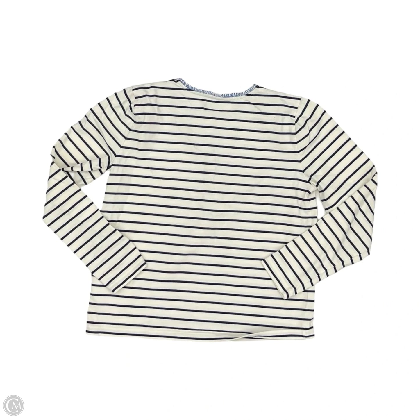 Top Long Sleeve By J. Crew In Blue & Cream, Size: M